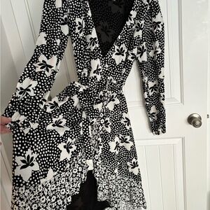 Porridge black and white wrap dress by  Anthropologie  like new.